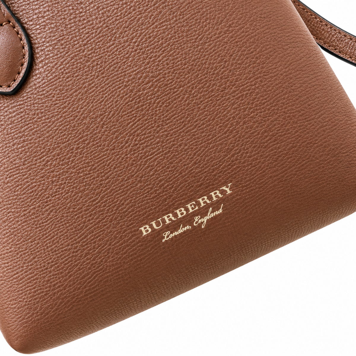 Burberry Brown Leather Top Handle Bag