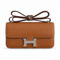 Hermès Lindy 26cm Crossbody Bag – Golden Brown & Silver | Vintage Luxury Leather