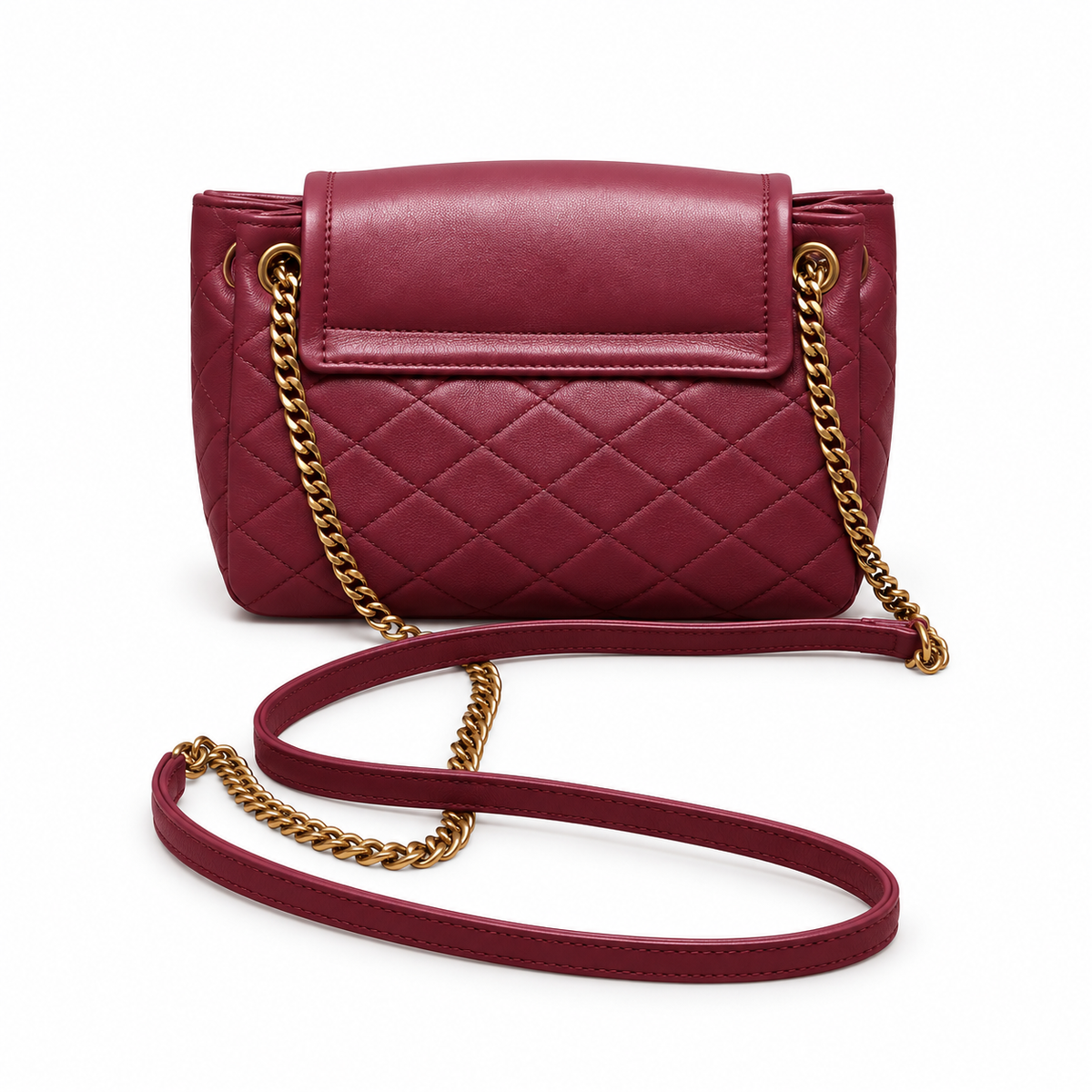 Saint Laurent Nolita Quilted Chain Bag in Burgundy