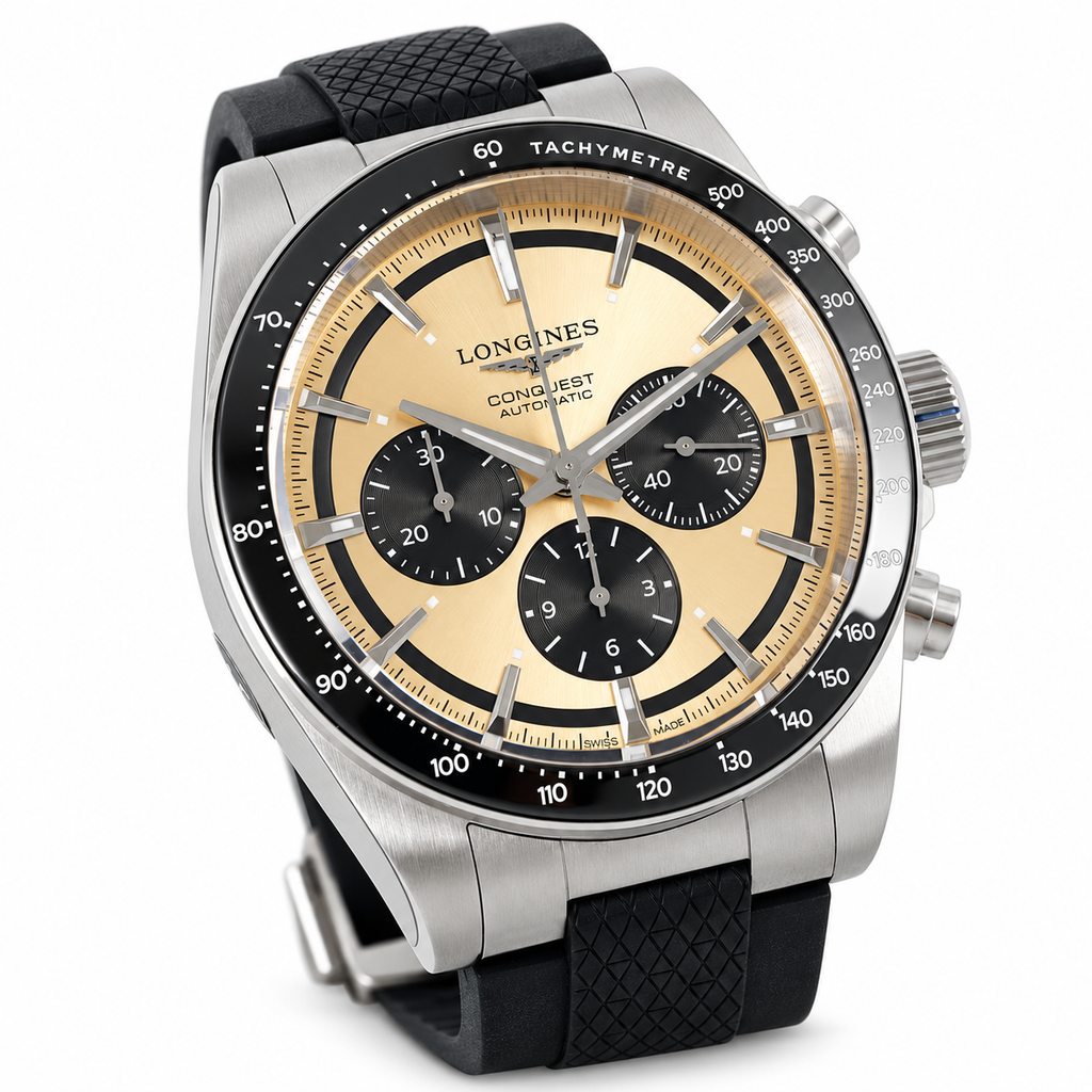 Longines Conquest Automatic Chronograph Champagne Dial