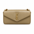 YSL Saint Laurent Calypso Bag Sand Smooth Leather Antique Gold Chain Straps YSL Monogram