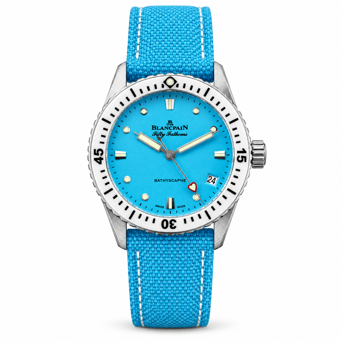 Blancpain Fifty Fathoms Bathyscaphe Turquoise Dial Dive Watch