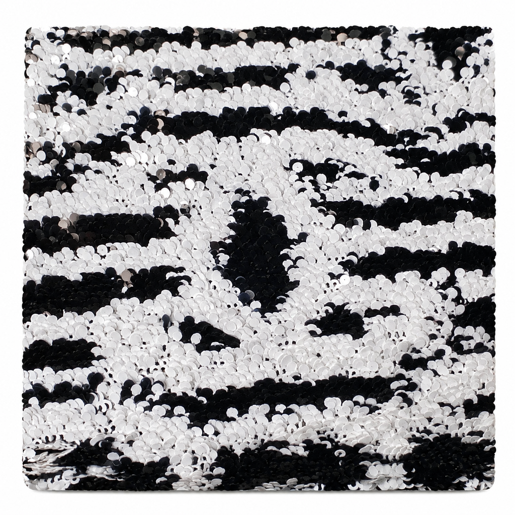 Chanel Zebra Print Sequin Classic Flap Bag with Gunmetal Chain
