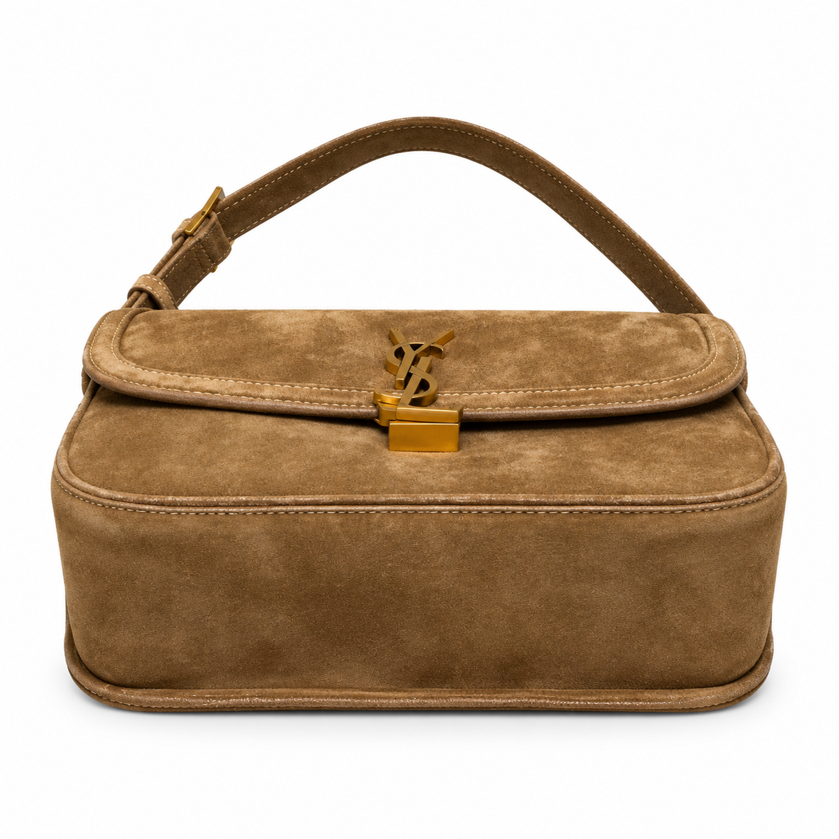 Saint Laurent Solferino Mini Bag – Tan Suede