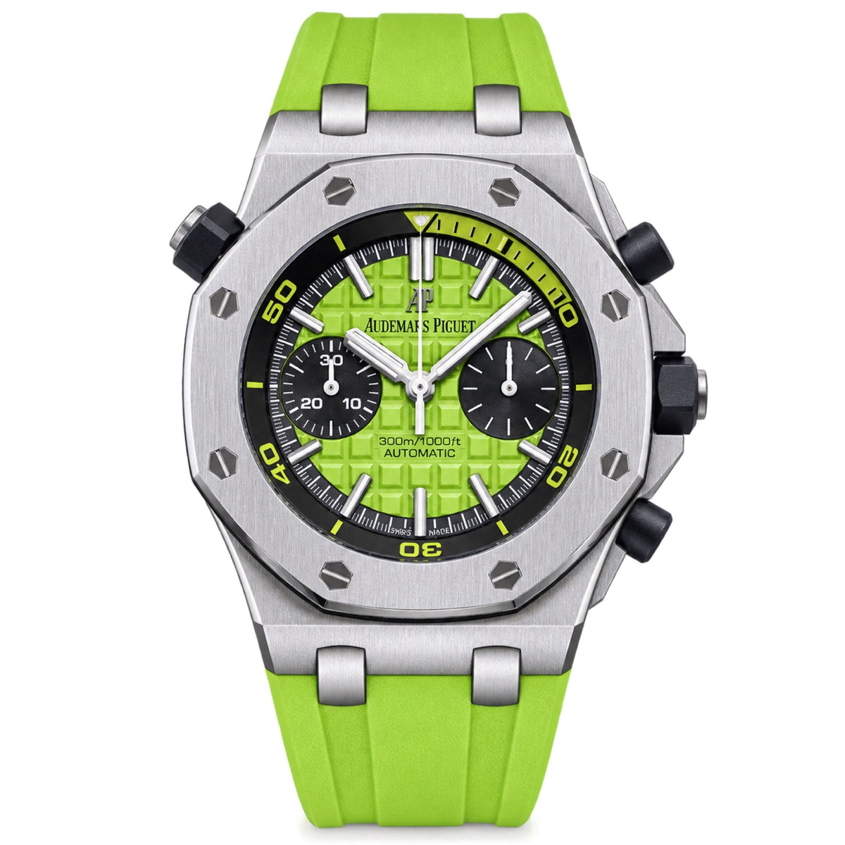 Audemars Piguet Royal Oak Offshore Diver Chronograph Green Dial Rubber Strap Watch