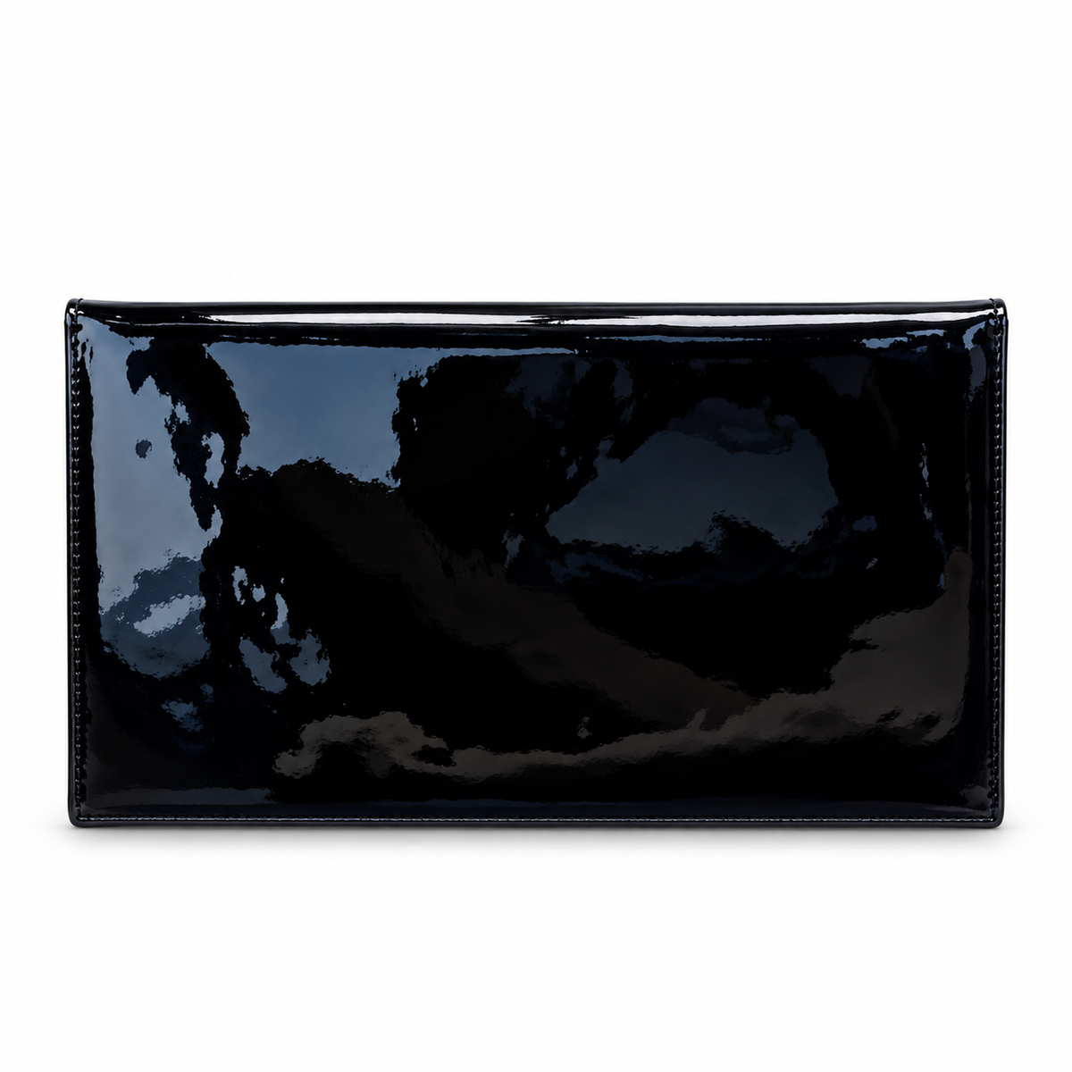 YSL Saint Laurent Cassandre Envelope Clutch in Black Patent Leather