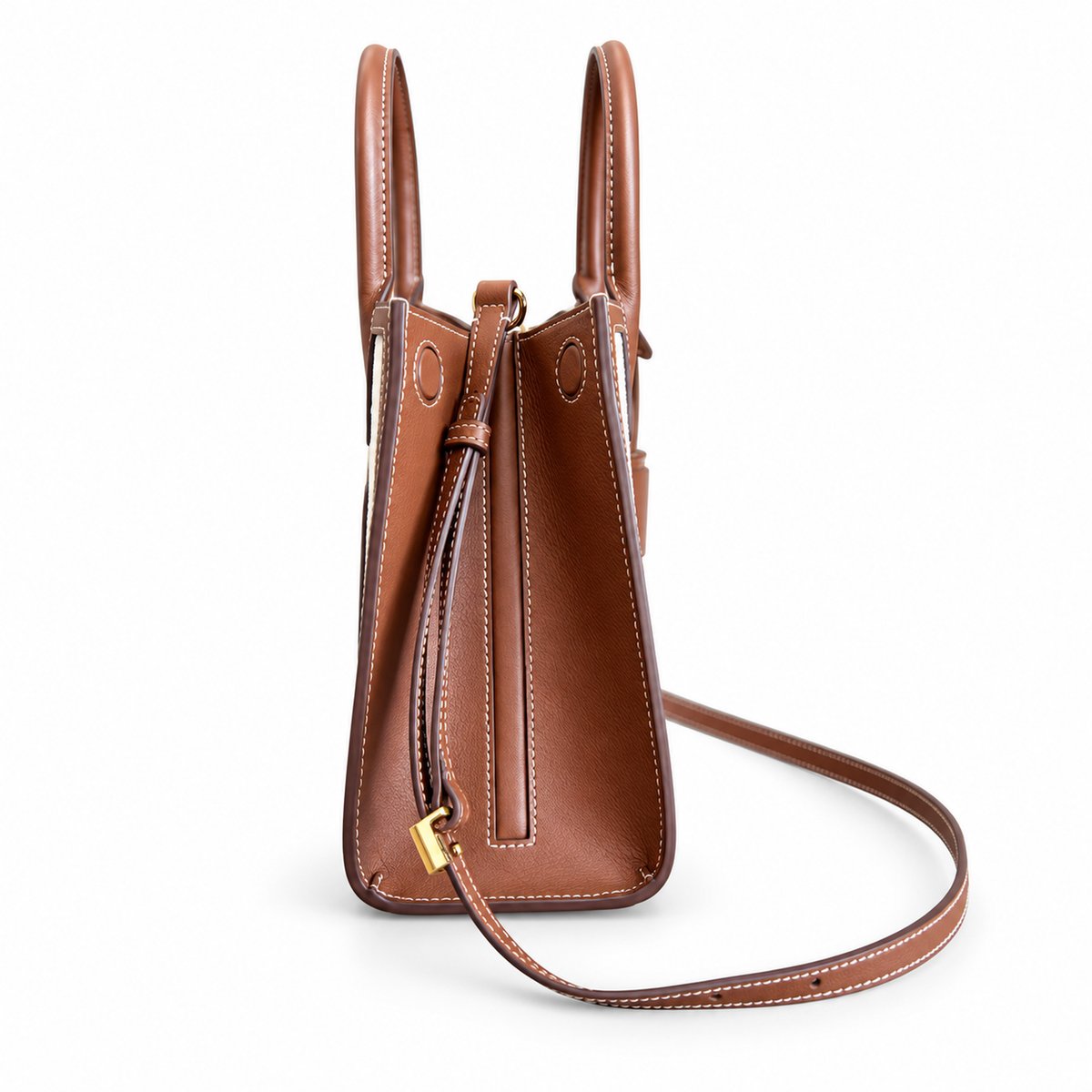 Burberry Contrast Trim Top Handle Bag