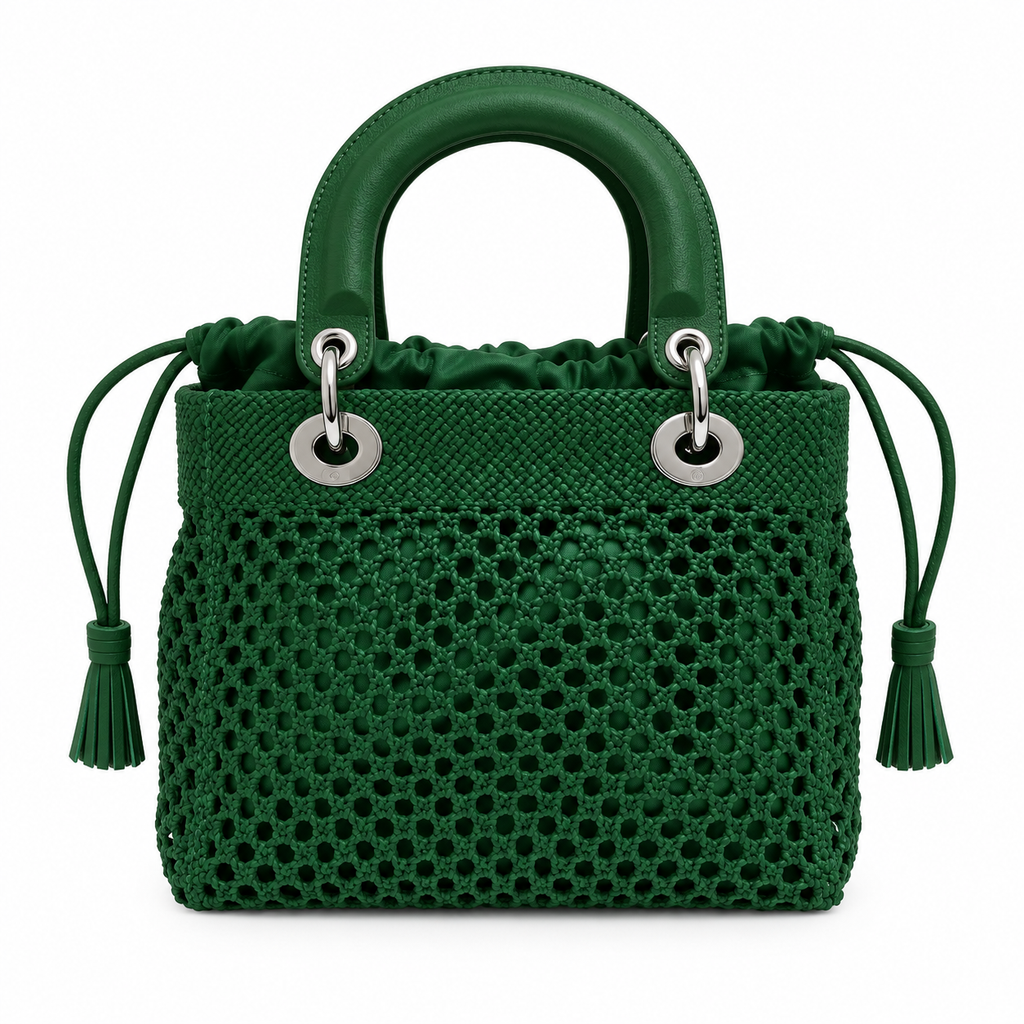Lady Dior Medium Wicker Bag in Grass Green