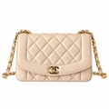 Chanel Beige Quilted Lambskin Classic Flap Bag