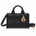 Dior Lady D-Joy Bag in Black Cannage Leather with Gold CD Charm