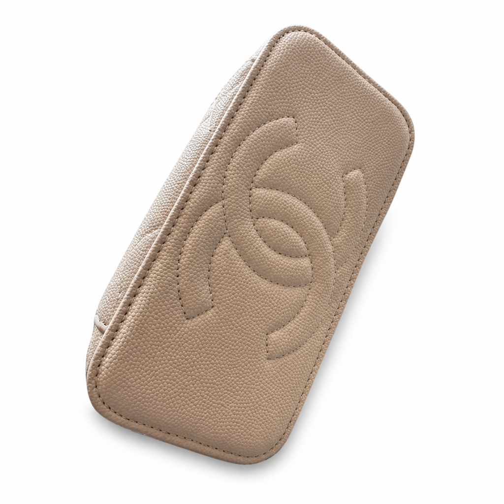 Chanel Cream Quilted Mini Vanity Bag