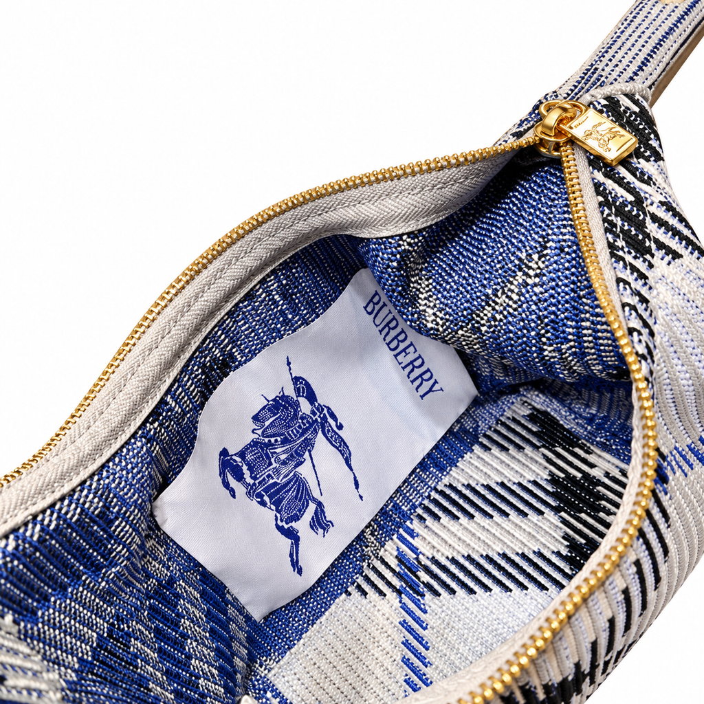 Burberry Grey Woven Chain Shoulder Bag