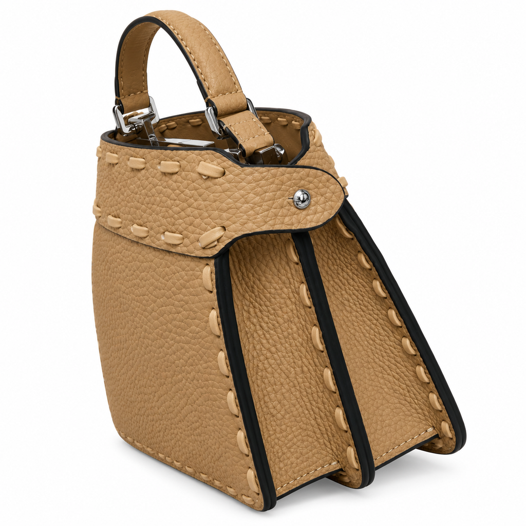 Fendi Mini Bucket Bag 20cm – FF Logo Leather Drawstring Bag