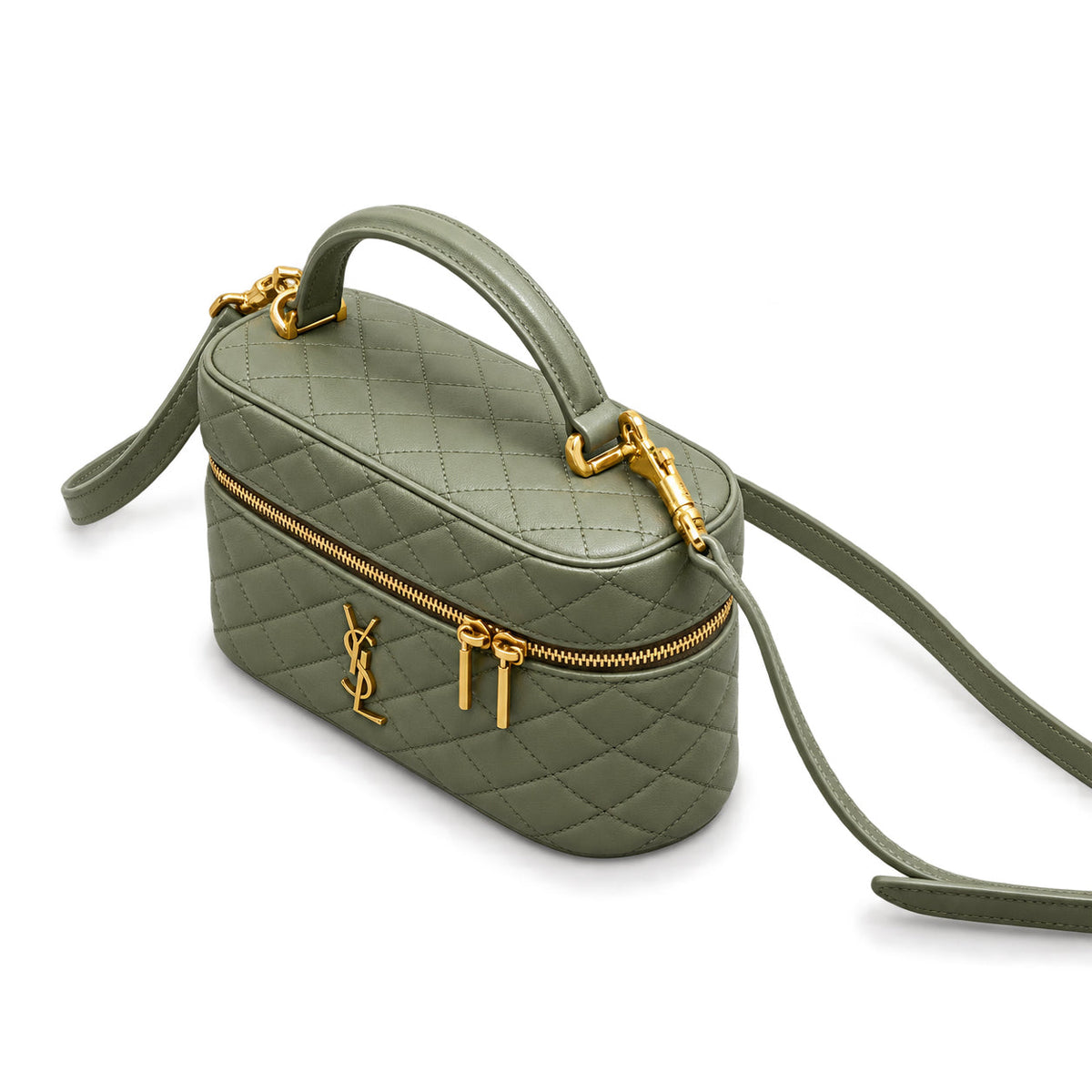 YSL Gaby Vanity Bag – Olive Quilted Leather
