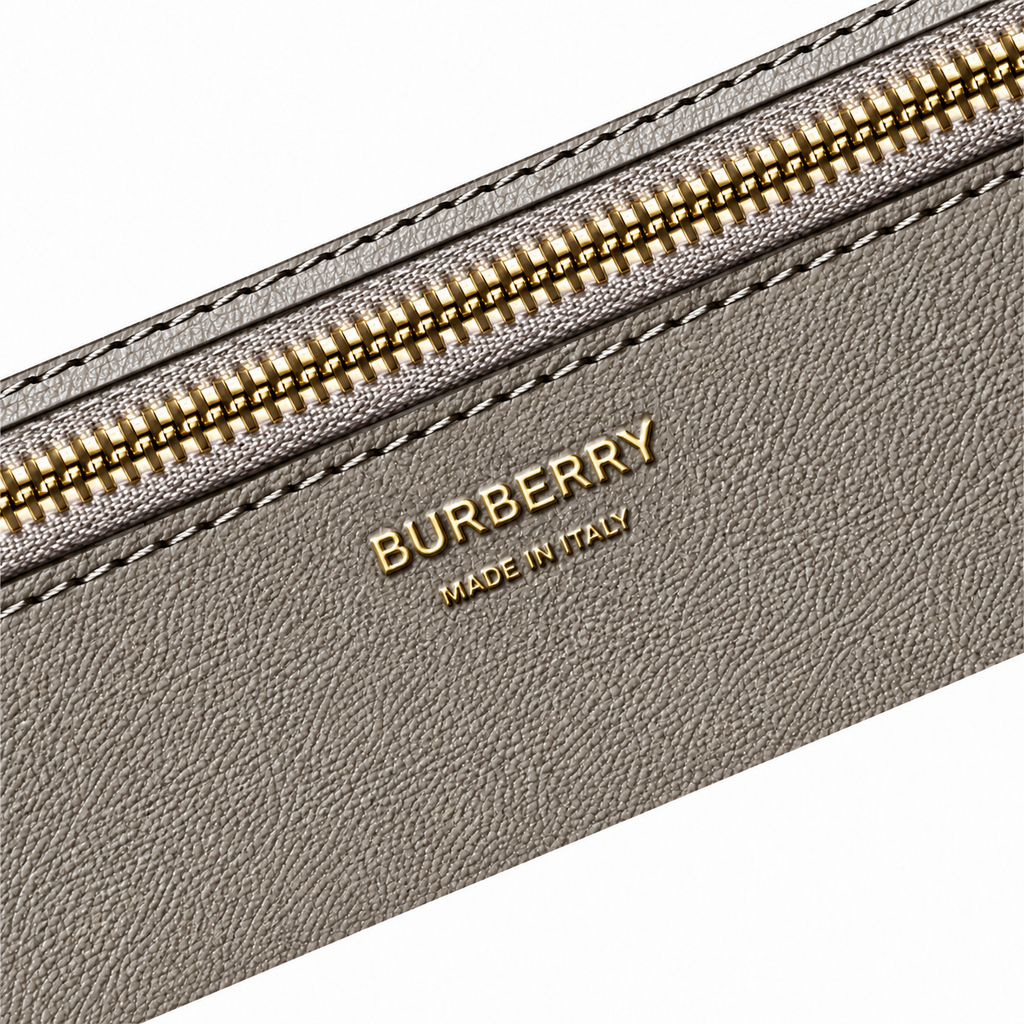 Burberry Grey Leather Tote with Shoulder Strap
