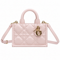 Dior Lady D-Joy Bag in Blush Pink Cannage Leather with Gold CD Charm