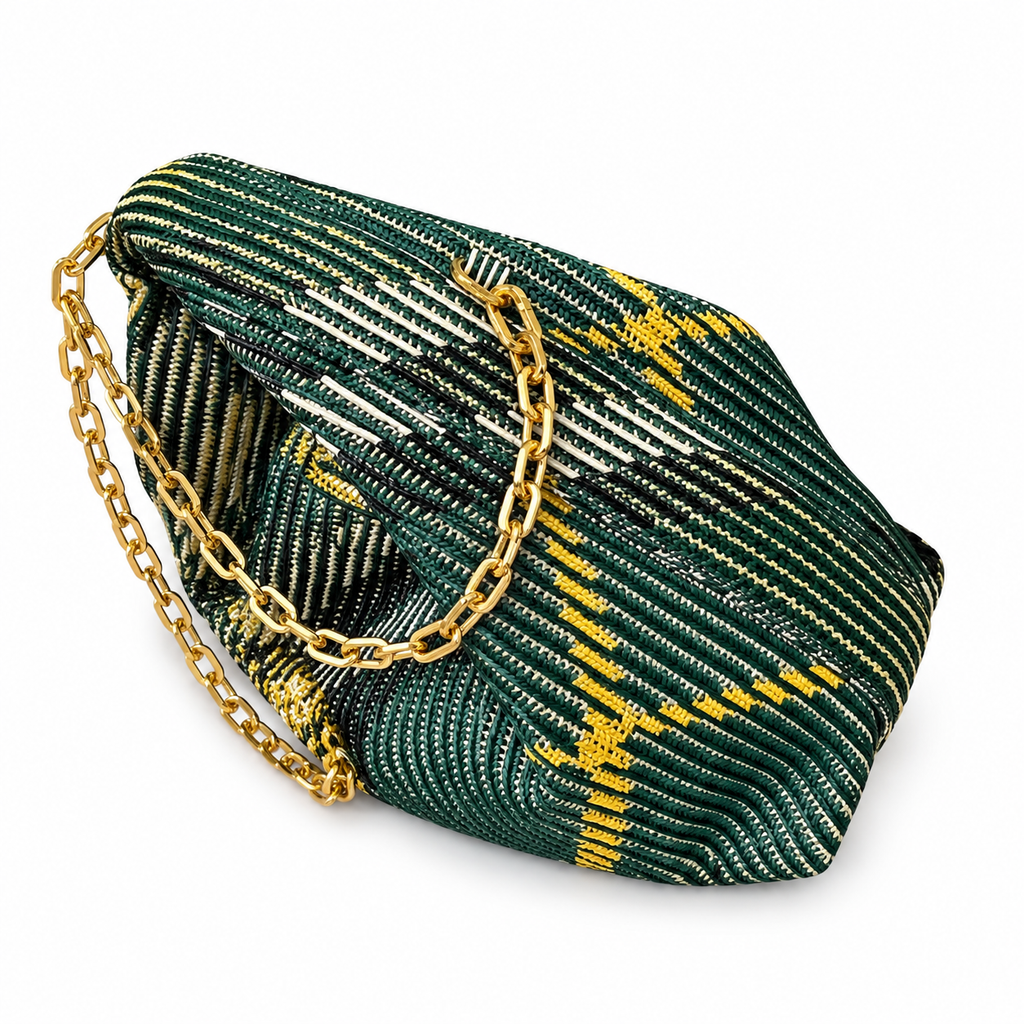 Burberry Woven Check Chain Shoulder Bag