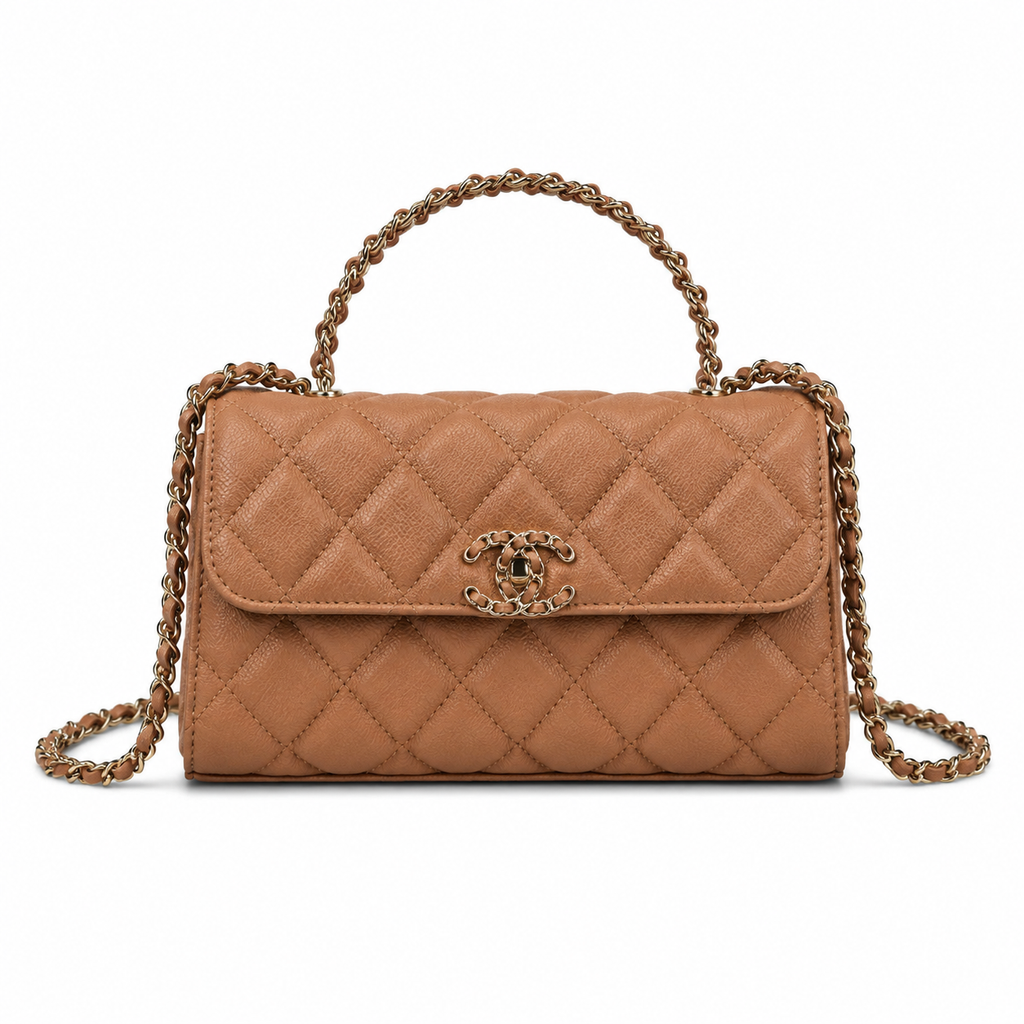 Chanel Quilted Leather Chain Flap Bag