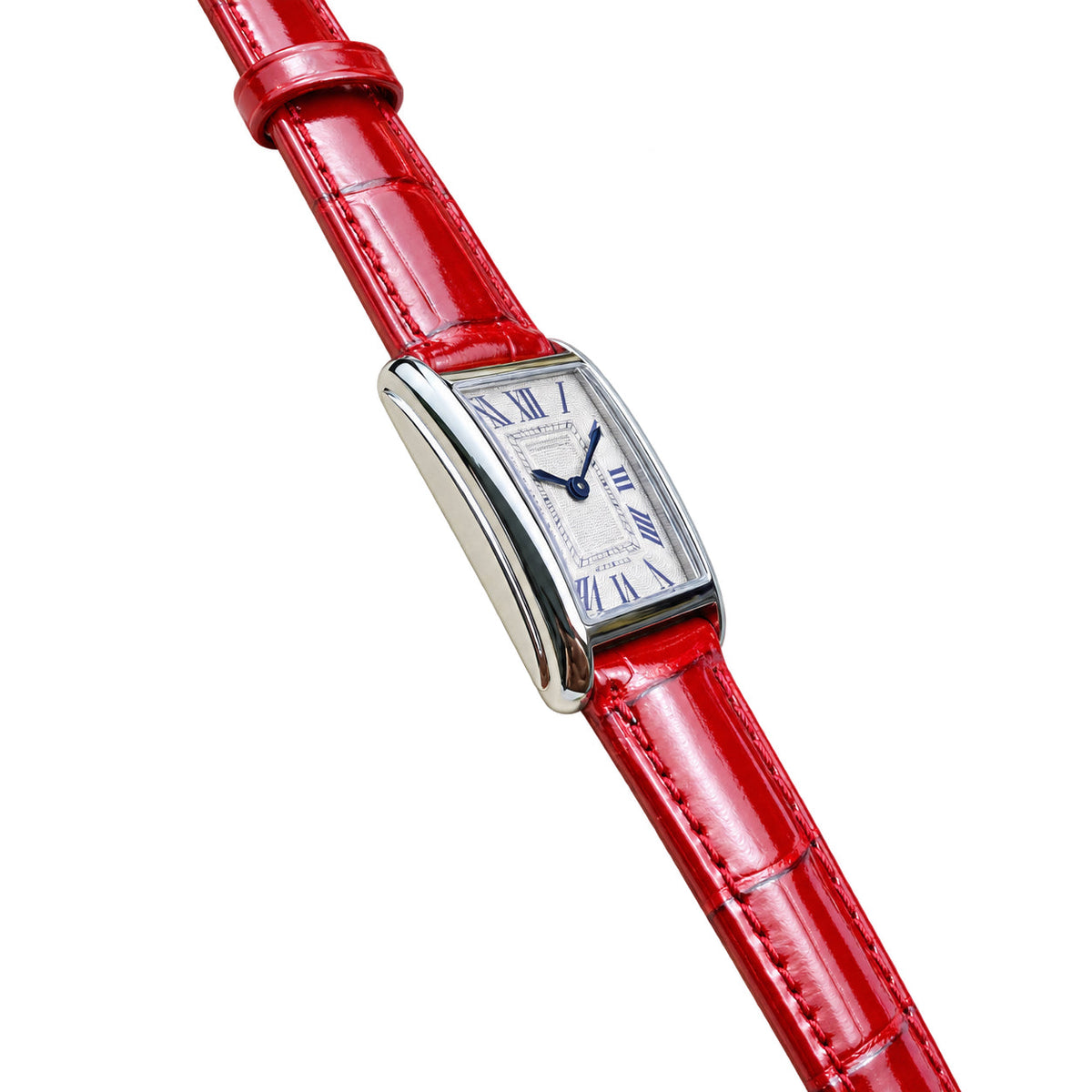 Cartier Tank Must Watch – Silver Case Red Leather Strap