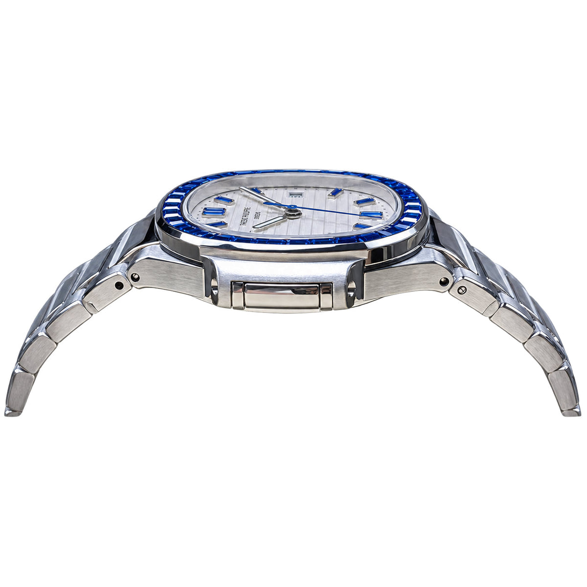 Patek Philippe Nautilus Blue Sapphire Baguette Steel White Dial