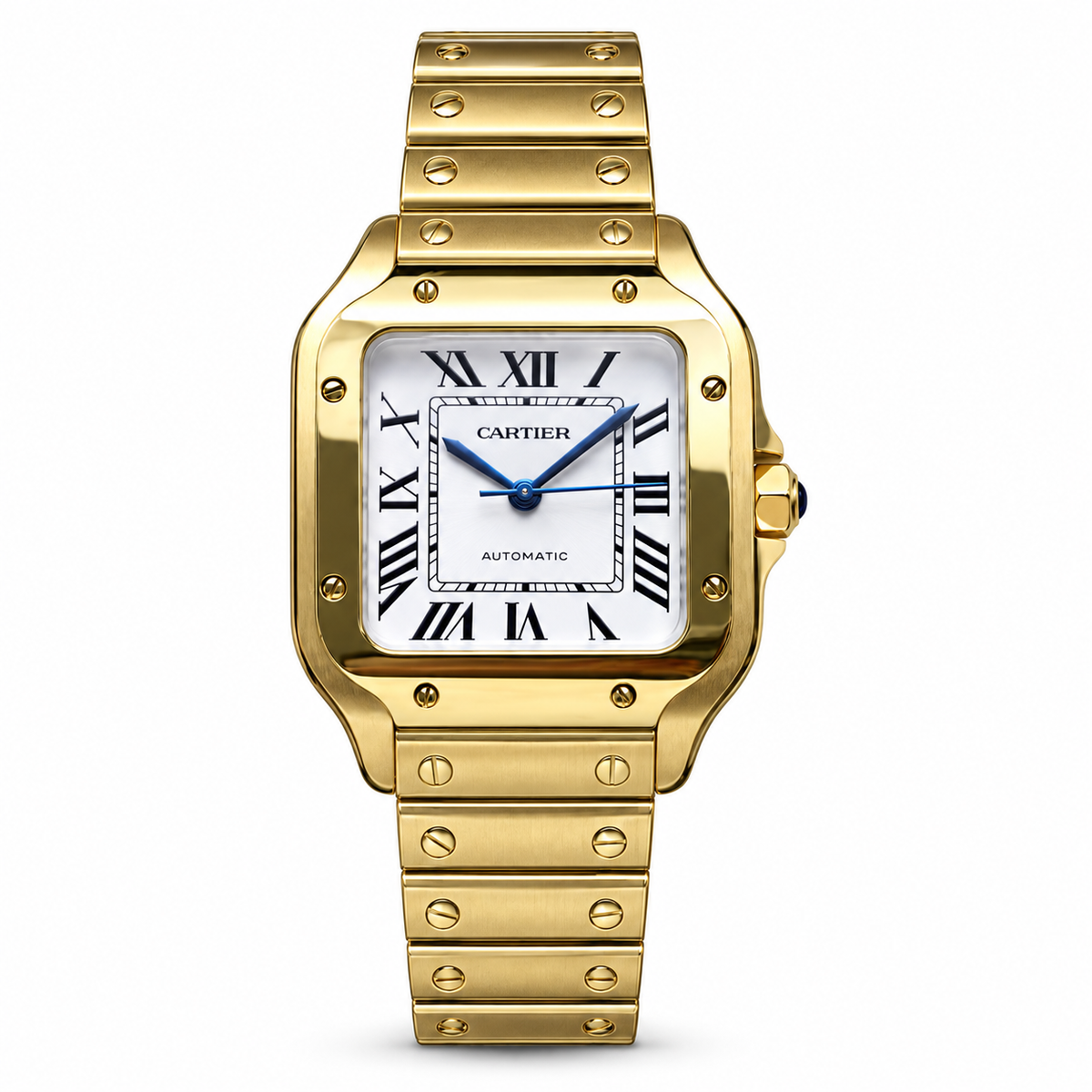 Cartier Santos de Cartier 18K Yellow Gold White Dial Automatic Watch