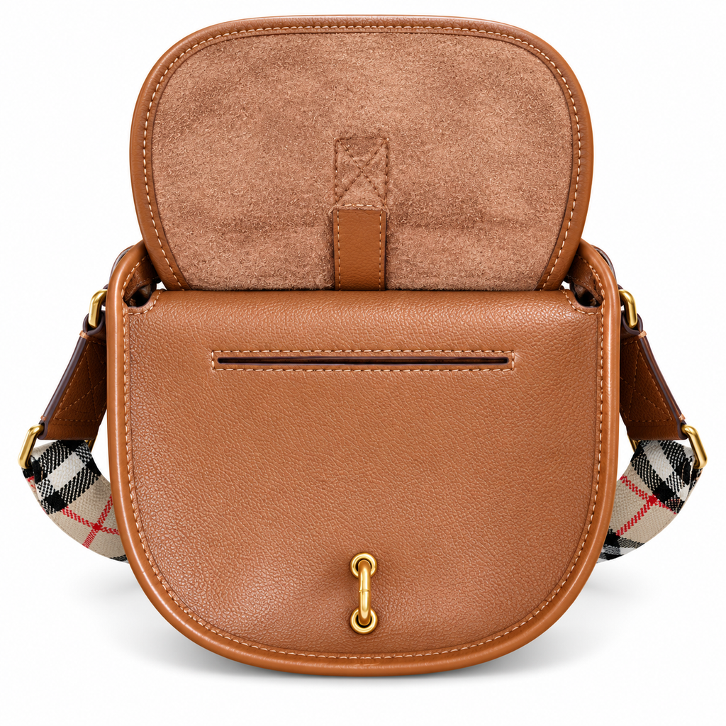 Burberry Tan Leather Saddle Crossbody Bag