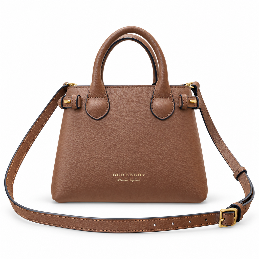 Burberry Brown Leather Top Handle Bag