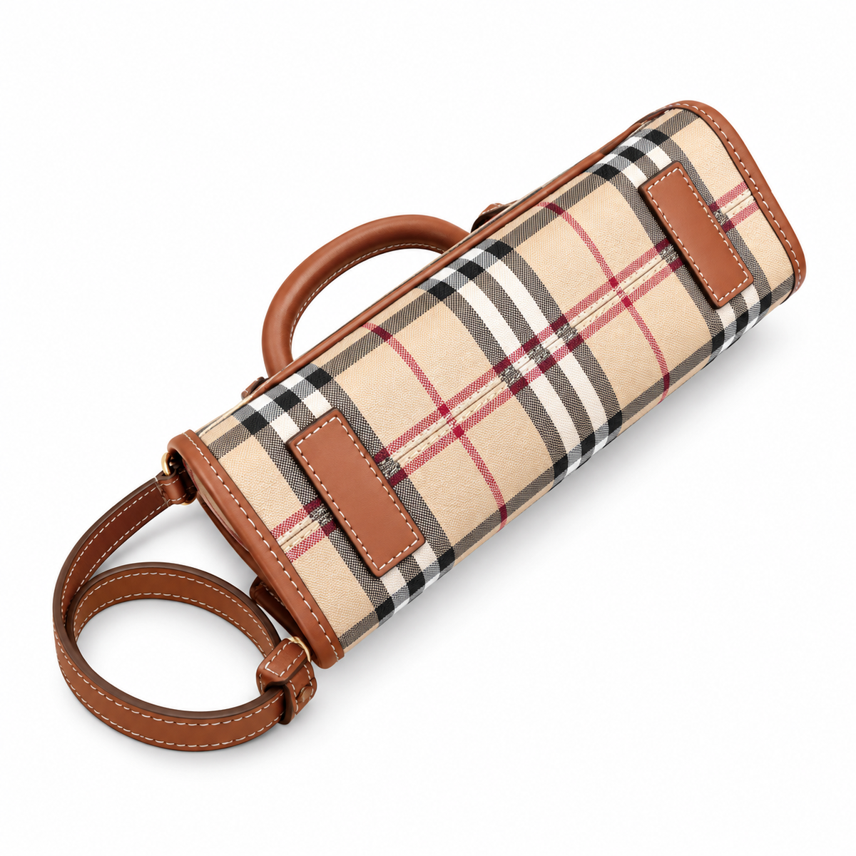 Burberry Beige Check Top Handle Bag