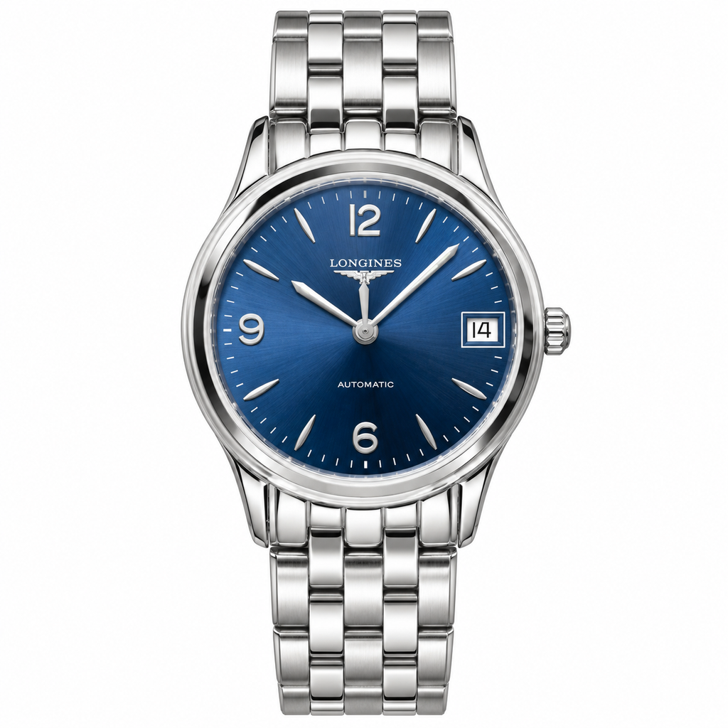 Longines Record – Blue Sunray Dial Steel Bracelet Automatic