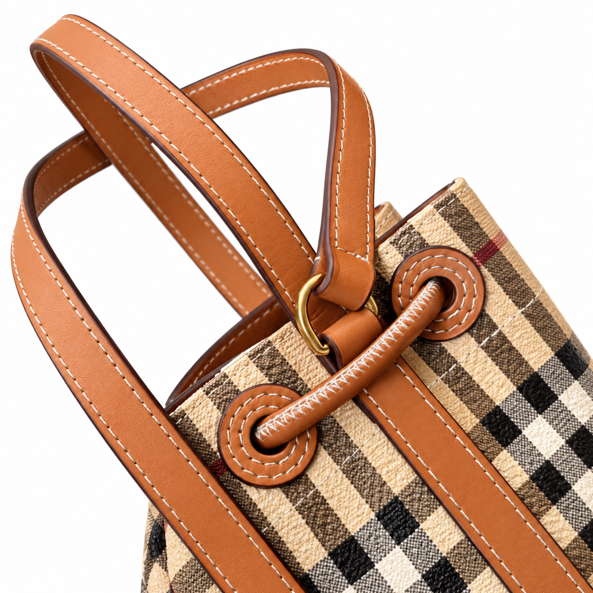 Burberry Check Bucket Bag with Adjustable Strap