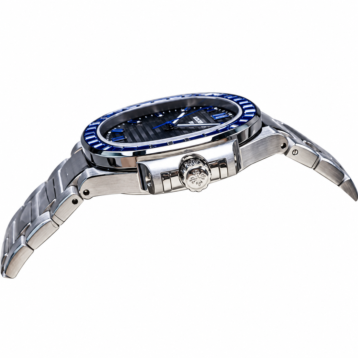 Patek Philippe Nautilus Sapphire Baguette Steel Grey Dial