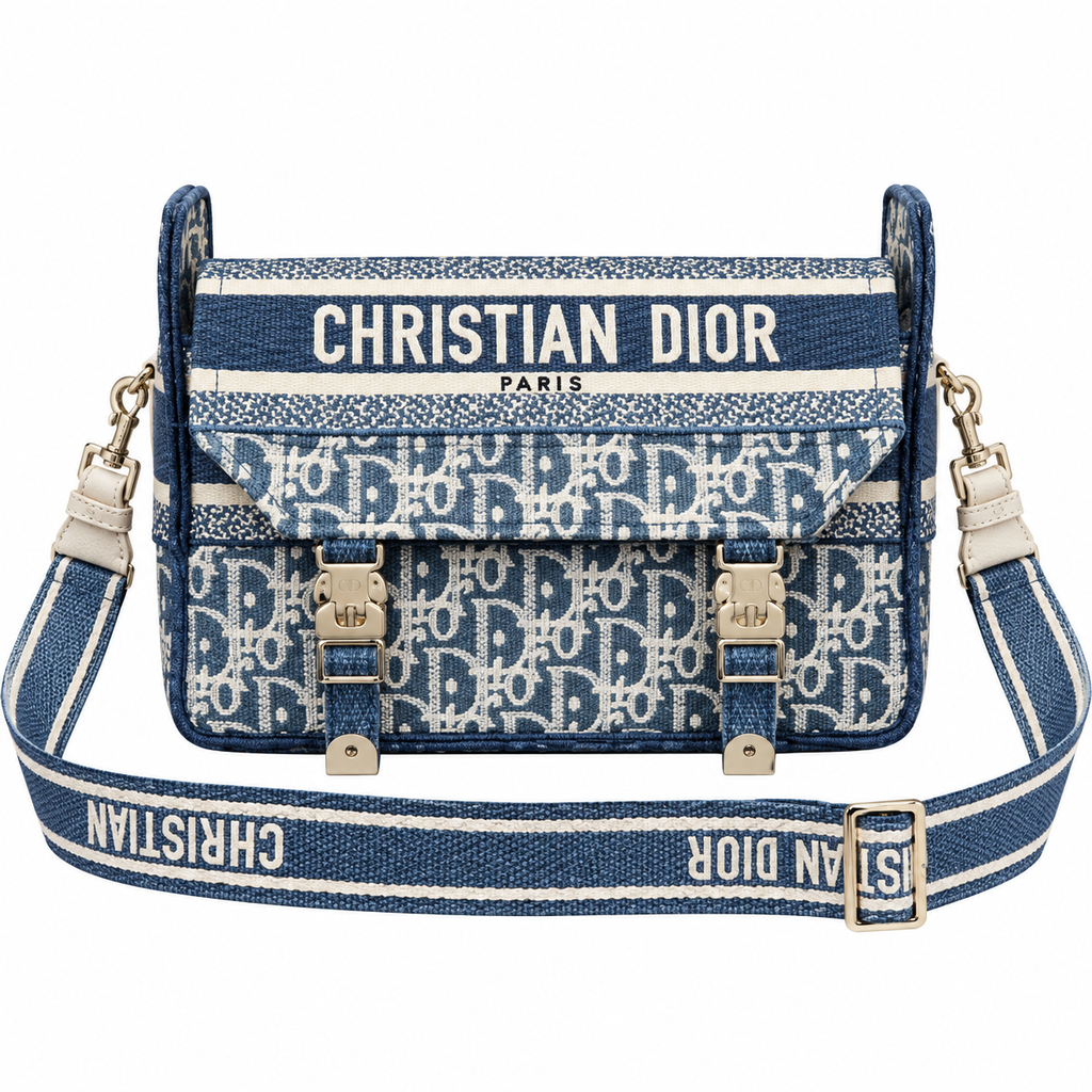 Dior Hit the Road Bag in Blue Oblique Jacquard with Christian Dior Paris Logo