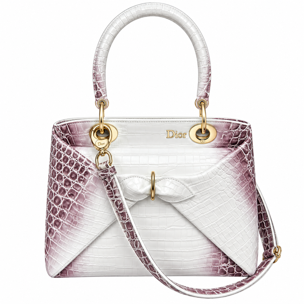 Dior Ombre Croc-Embossed Tote Bag