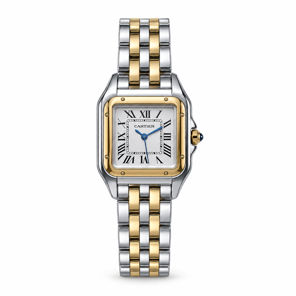 Cartier Panthère Two-Tone Steel Yellow Gold White Dial Watch – KDY