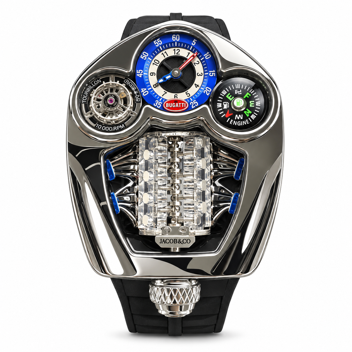 Jacob & Co. x Bugatti La Voiture Noire Black Titanium Tourbillon Dashboard Watch