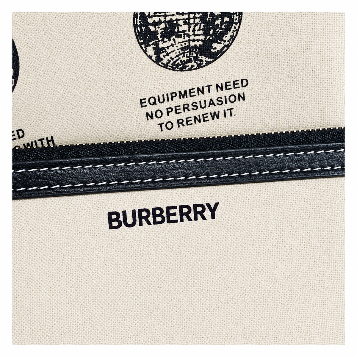 Burberry Globe Print Logo Tote Bag