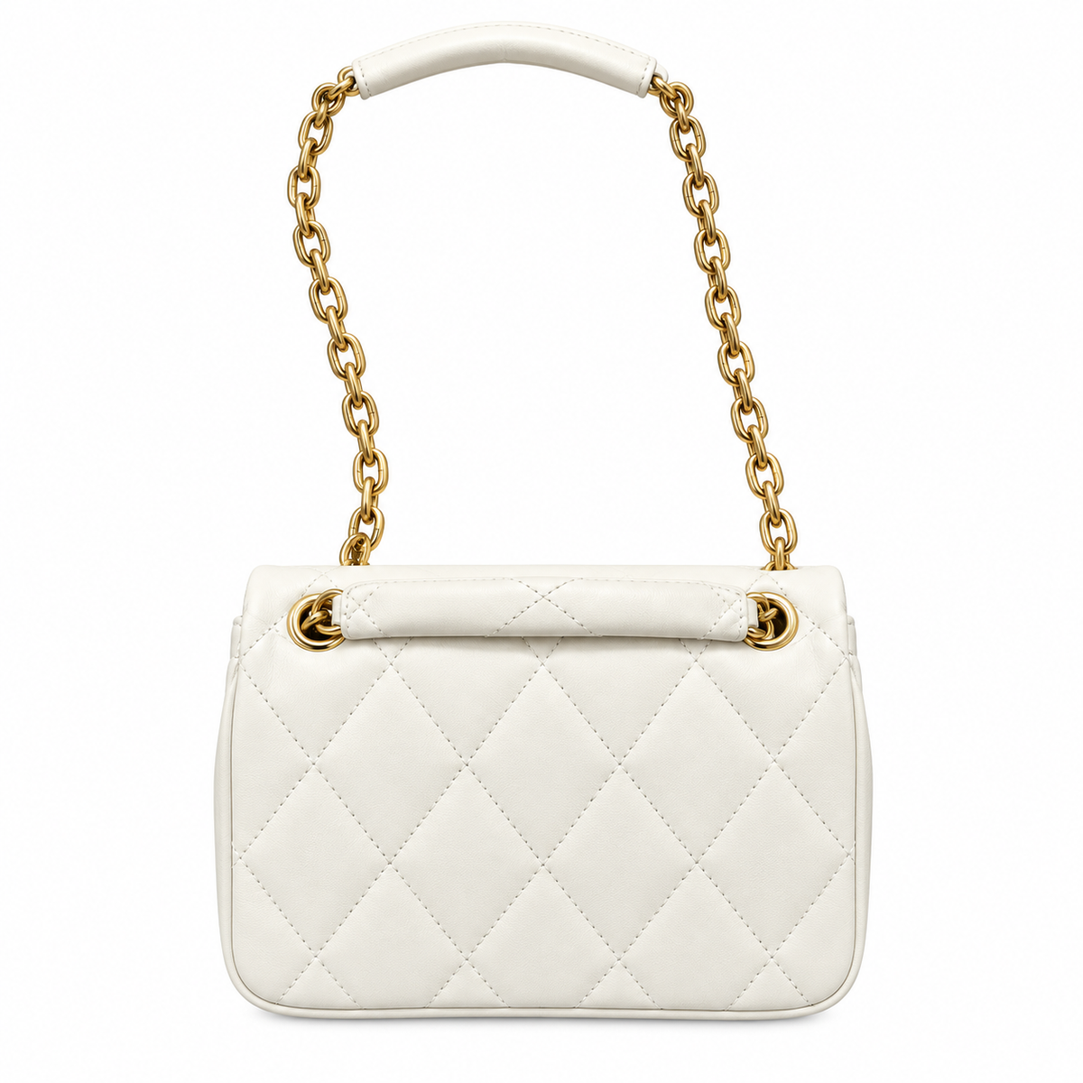 Burberry White Quilted Chain Shoulder Bag