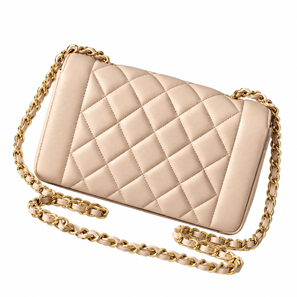 Chanel Beige Quilted Lambskin Classic Flap Bag