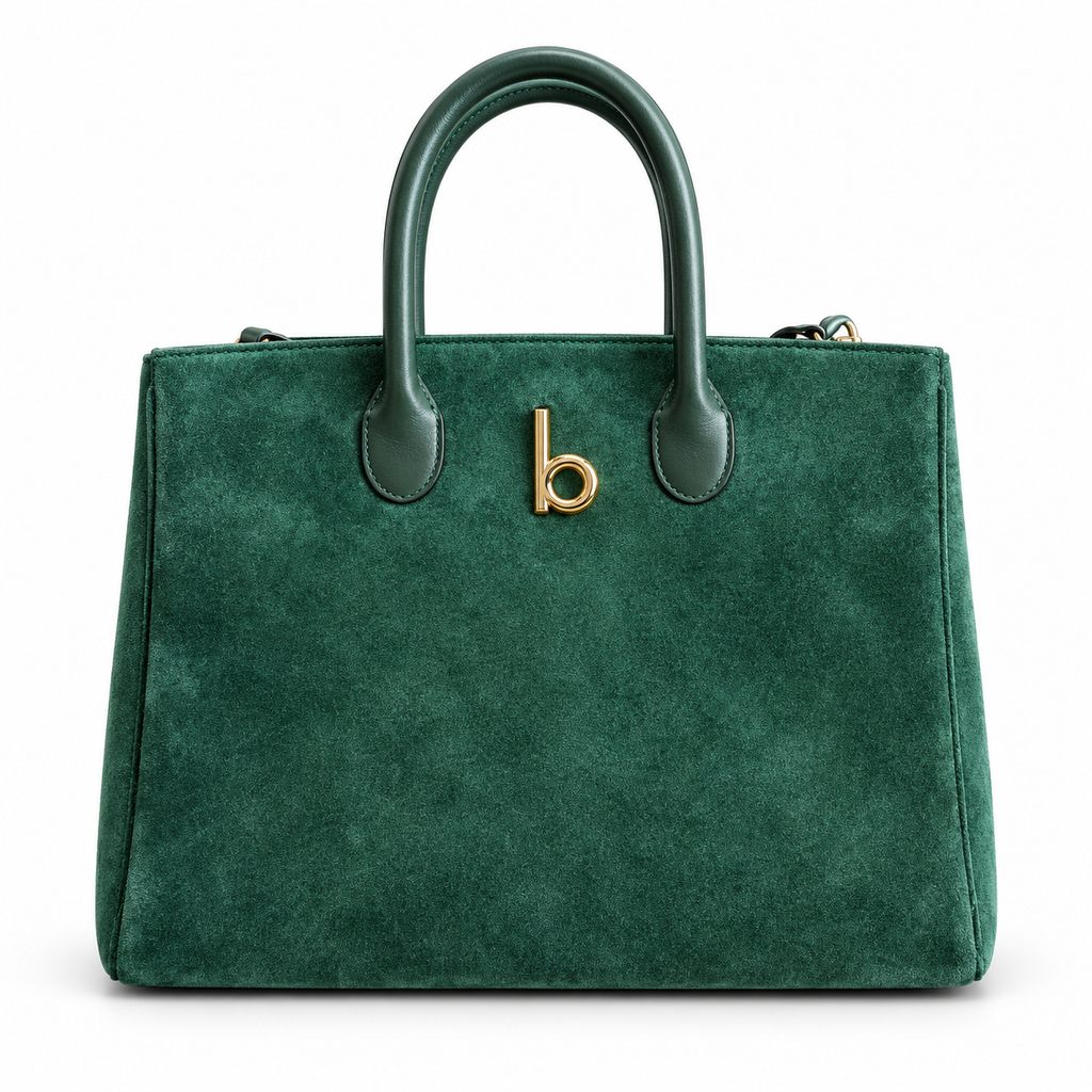 Burberry Green Textured Tote Bag