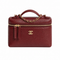 Chanel Burgundy Vanity Bag with Chain Strap