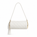 Chanel White Quilted Cylinder Shoulder Bag