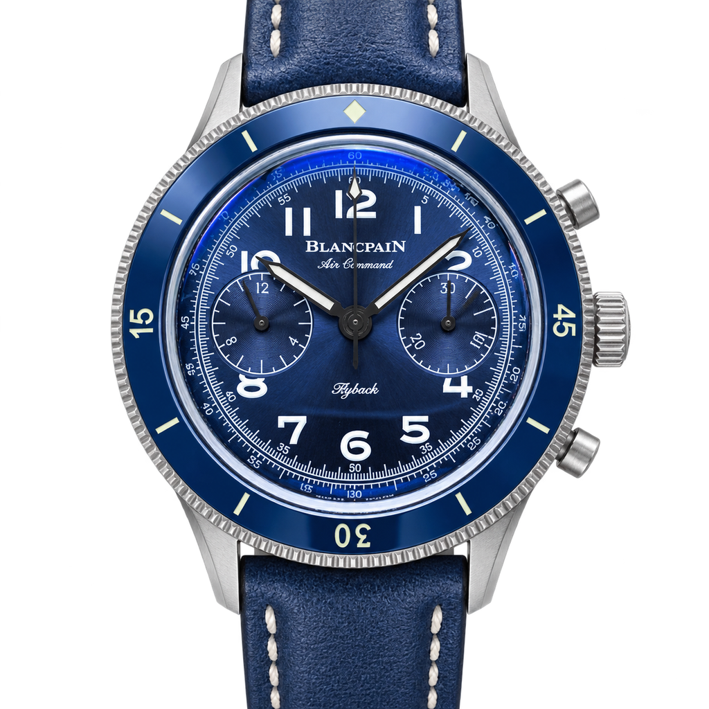Blancpain Air Command Flyback Chronograph Steel Blue Dial Watch