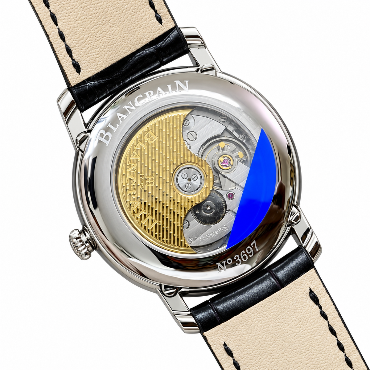 Blancpain Villeret Moonphase Full Calendar White Gold Black Alligator Watch