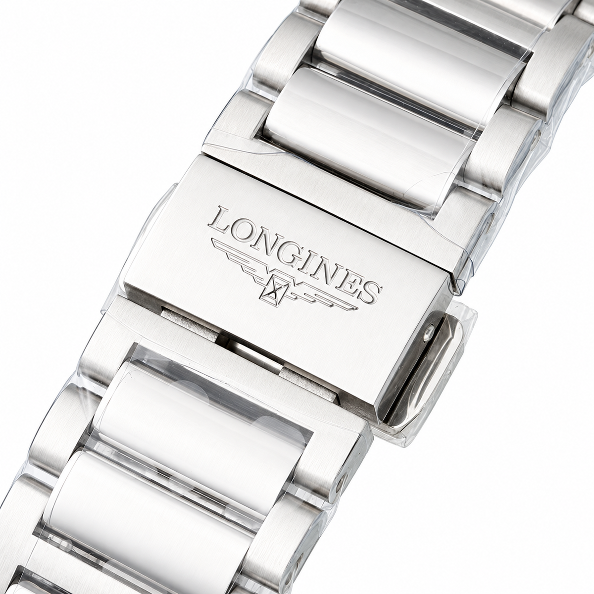Longines Conquest Automatic Chronograph White Dial Green Bezel Steel Bracelet