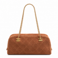 Chanel Brown Quilted Chain Shoulder Bag