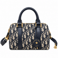 Dior Navy Oblique Jacquard Boston Bag
