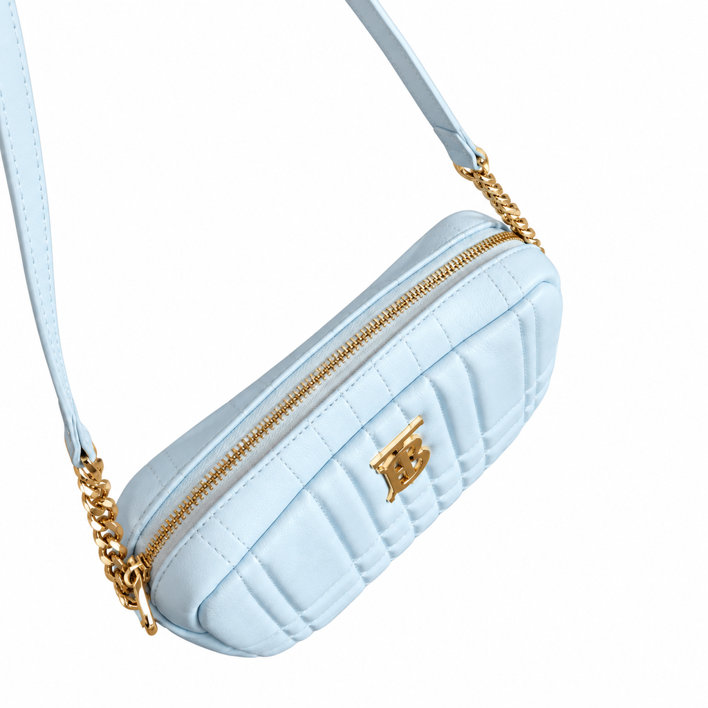 Burberry Light Blue Quilted Camera Bag