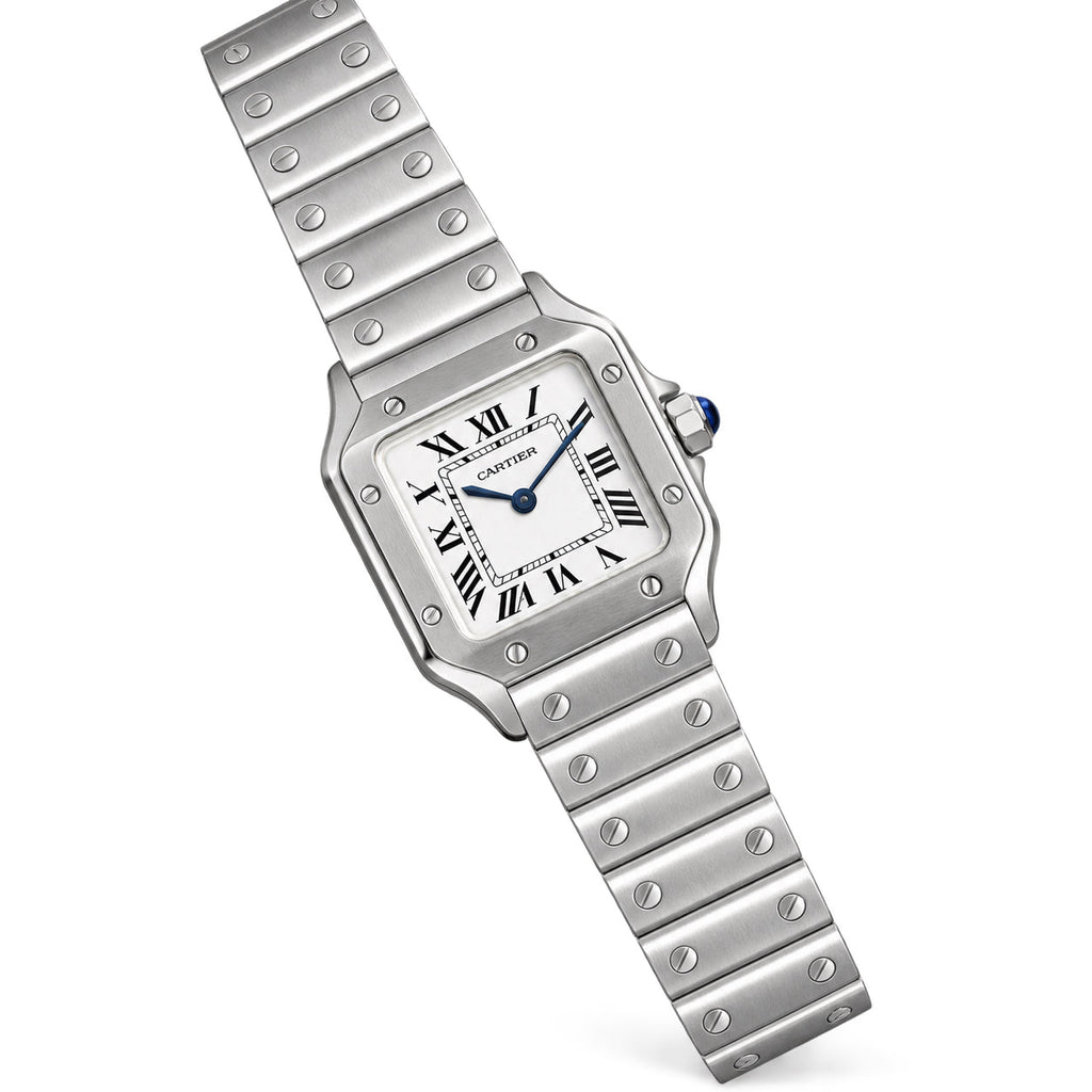 Cartier Santos Medium Steel White Dial Quartz Bracelet Watch – KDY
