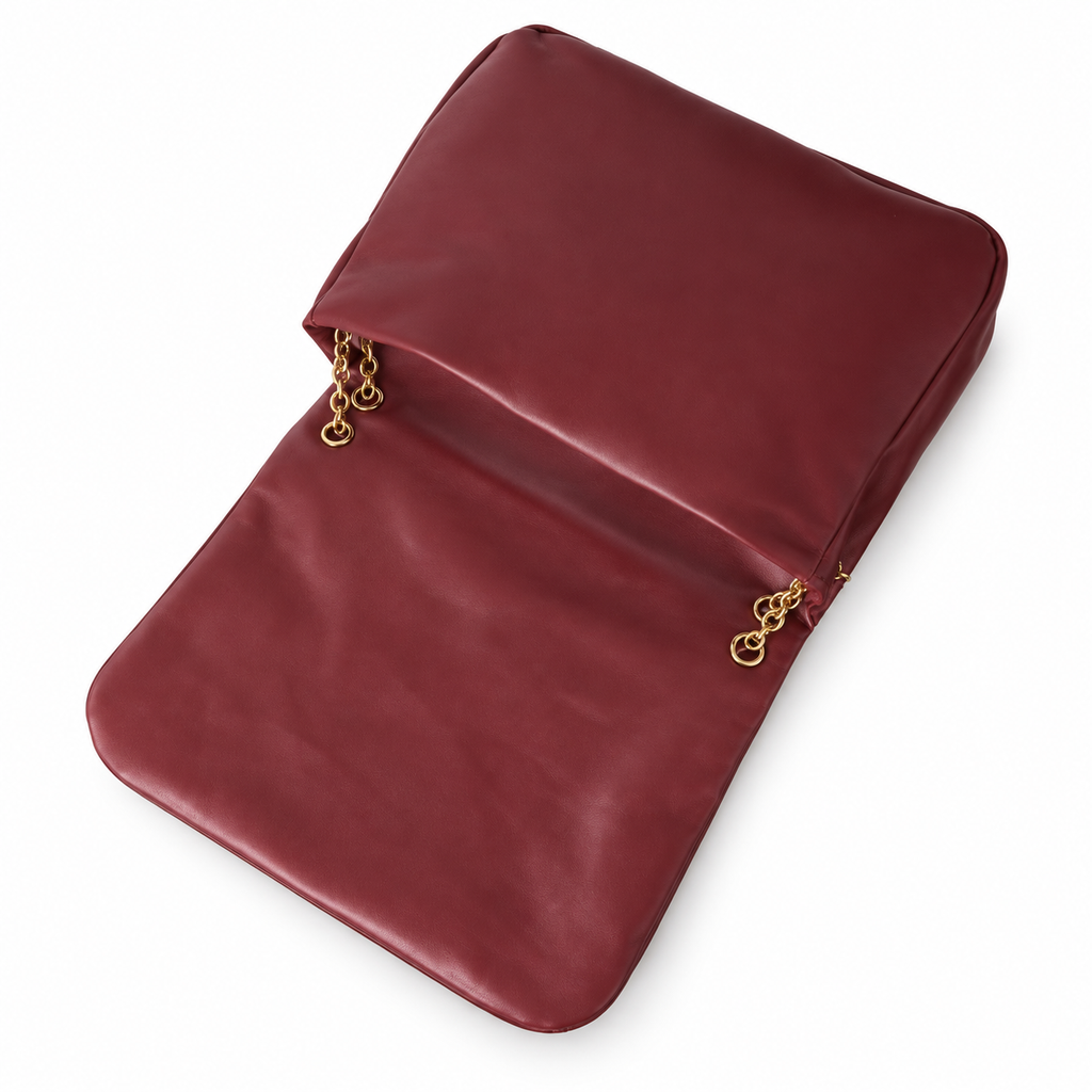 YSL Jamie Quilted Leather Flap Shoulder Bag Burgundy