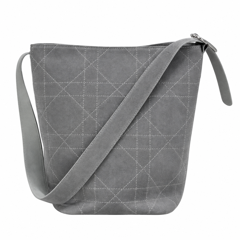 Dior Cannage Large Belt Bag with Pouch in Grey Mixed Materials
